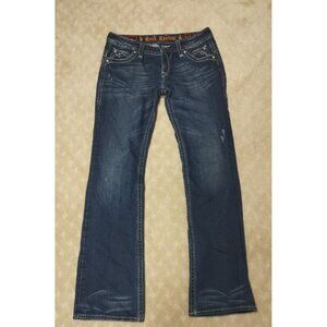 Rock Revival Jeans Women's 32x32 Chrissie Boot Cut Dark Wash Flap